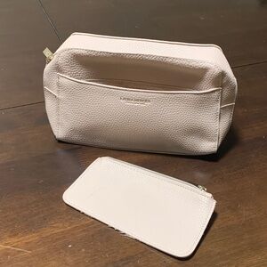 laura mercier Blush Pink Textured Cosmetic Pouch with Mini Pouch